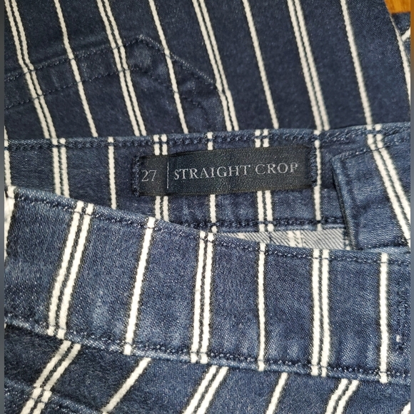 Juicy Couture Navy Striped Straight Crop Jeans - Picture 7 of 14